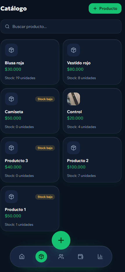 Catálogo de productos